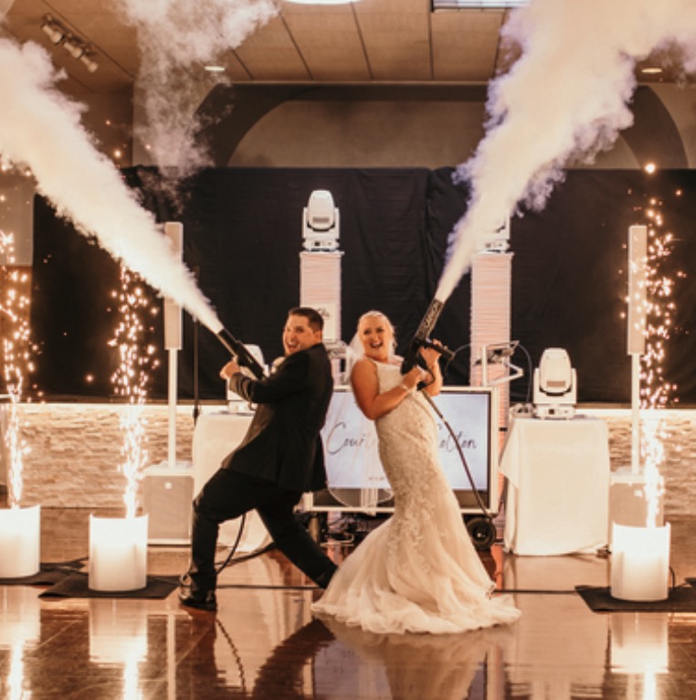 CO2 Blasters at a Clife DJ Company wedding